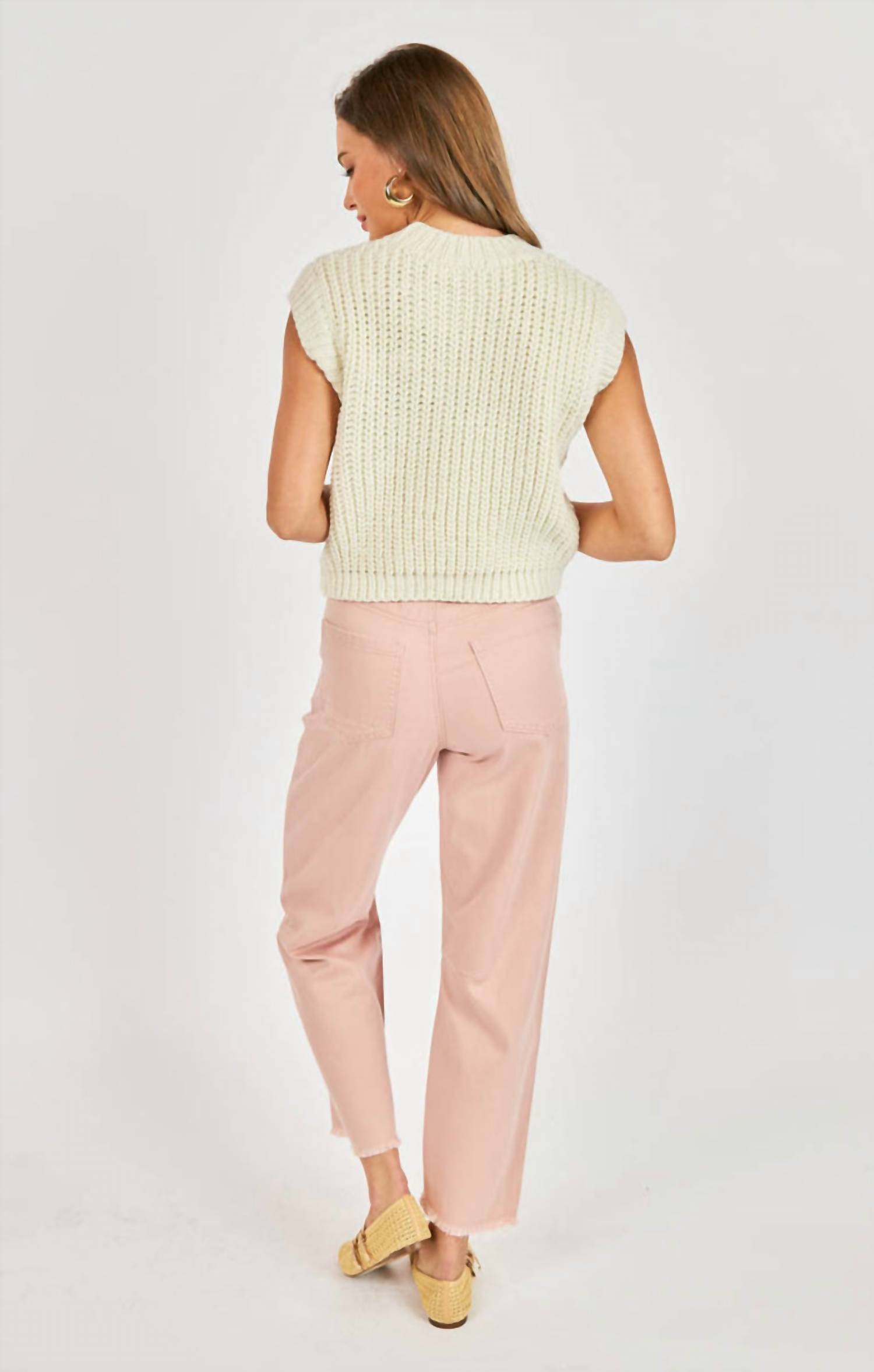 Sadie & Sage - Chunky Hand Knit Sleeveless Sweater