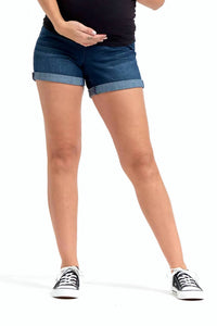 1822 Denim - Roll Cuff Jean Shorts With Bellyband - Maternity