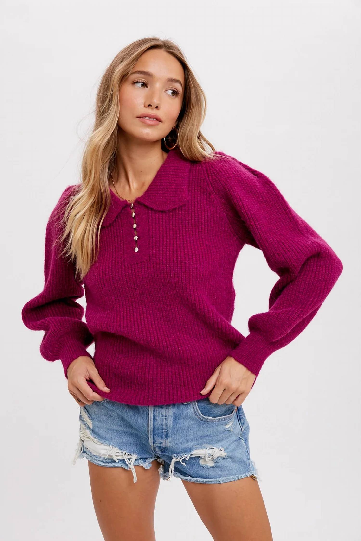 Bluivy - Collard Sweater Pullover