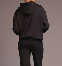 HEROINE SPORT Luxurious Double Knit Plush Hoodie in black - women's top - view 5