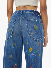 Mother Lil Rerun Zip Sneak Jeans in field of flowers - women's jeans - view 5