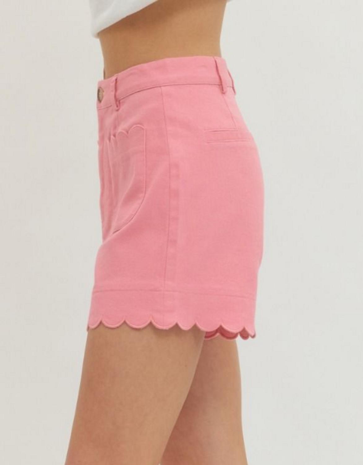 Entro - Scalloped Hem Shorts