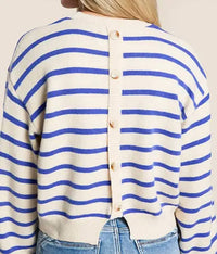 Hyfve - Striped Boxy Crew Neck Top
