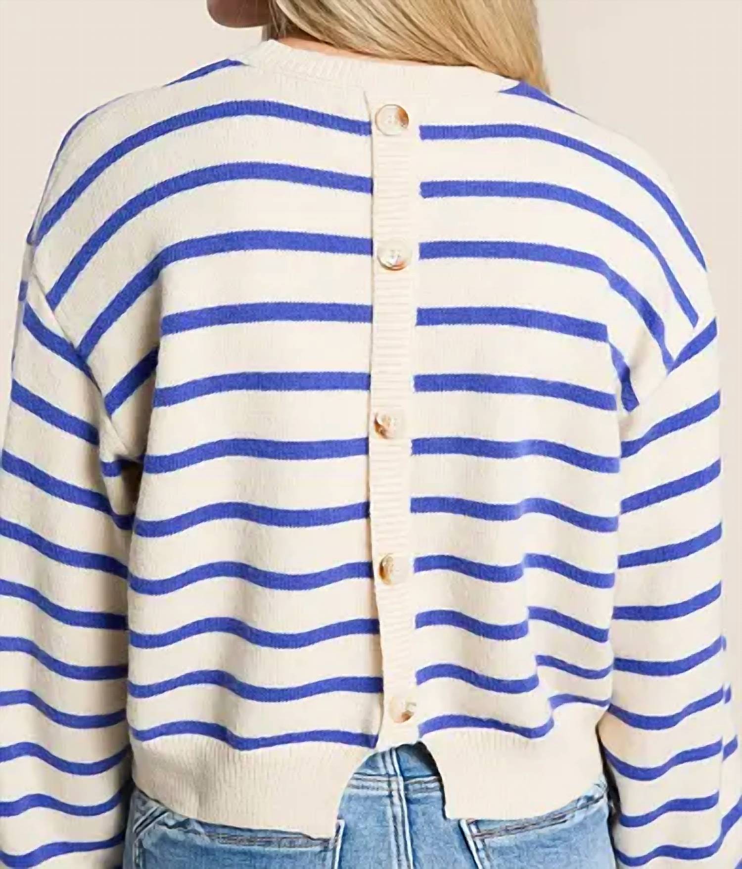Hyfve - Striped Boxy Crew Neck Top