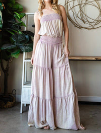 Oli & Hali - Mineral Washed Ruffled Wide Fit Jumpsuit
