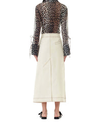 Ganni - Printed Chiffon Slim Shirt