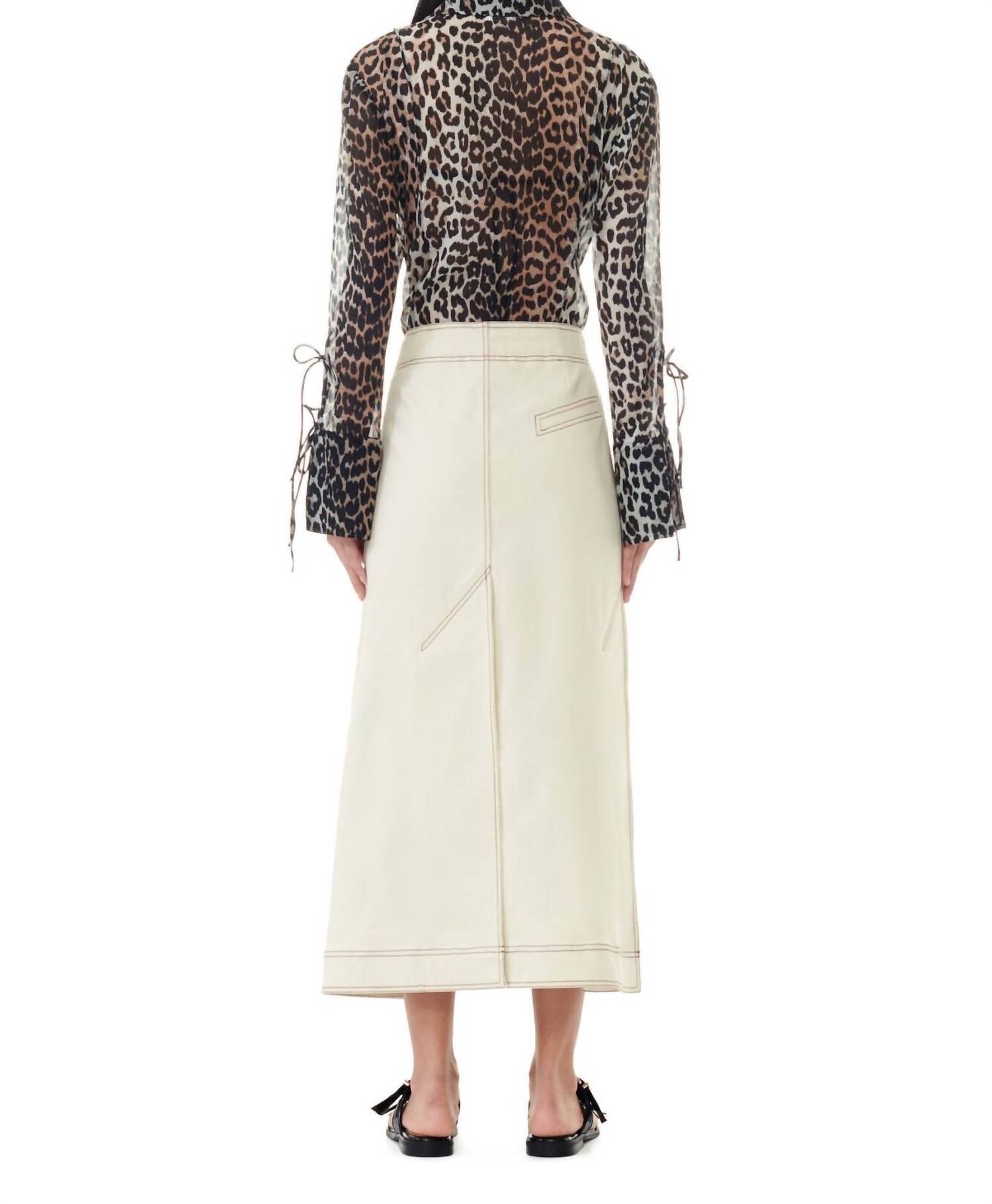 Ganni - Printed Chiffon Slim Shirt
