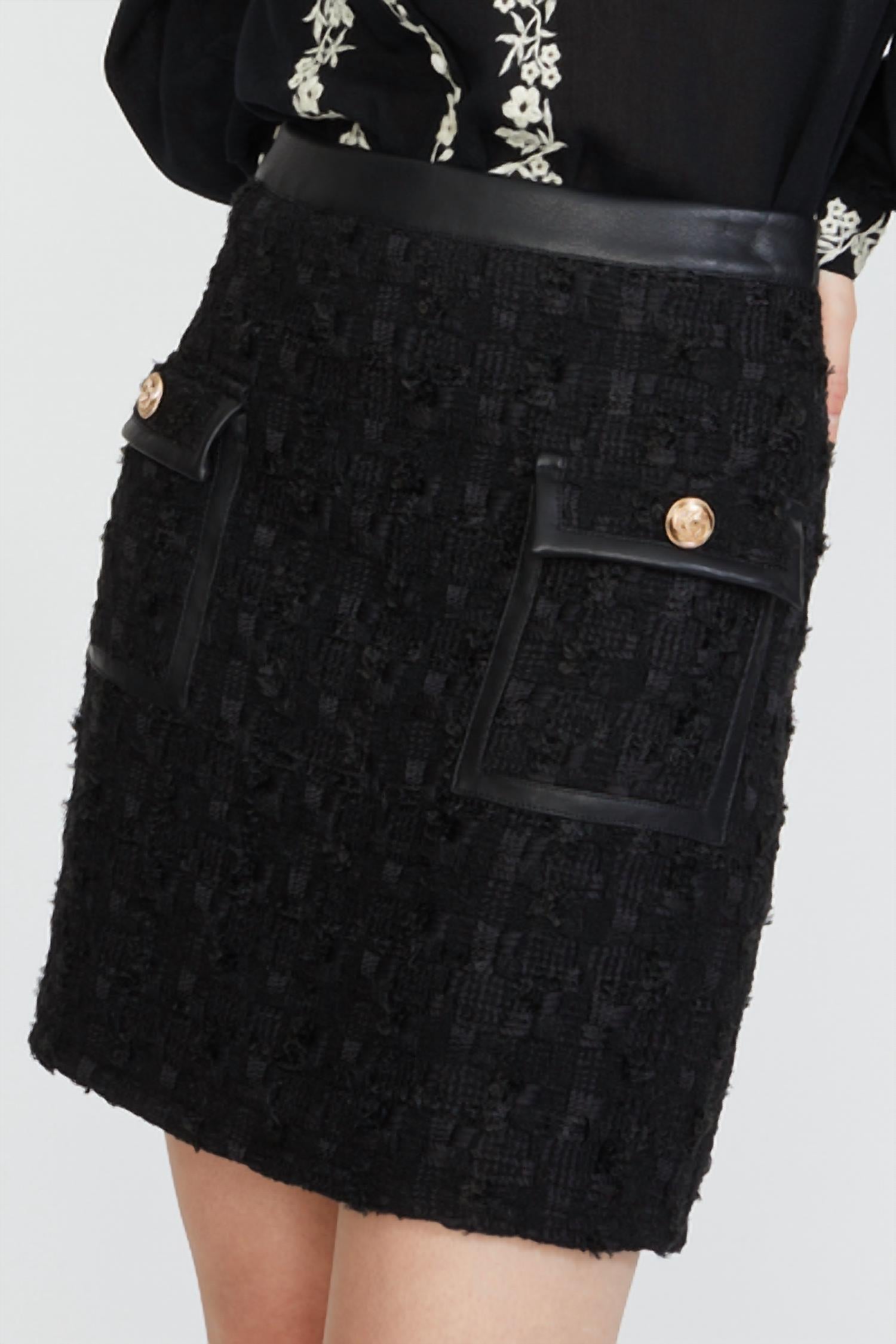 Stellah - Tweed Textured Skirt