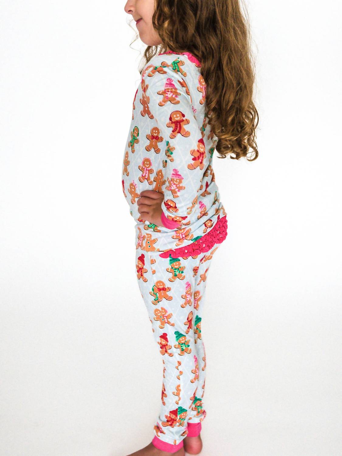 Rufflebutts - Toddler Softsnooze Ruffle Long Sleeve Pajama Set With Signature Rear Ruffles