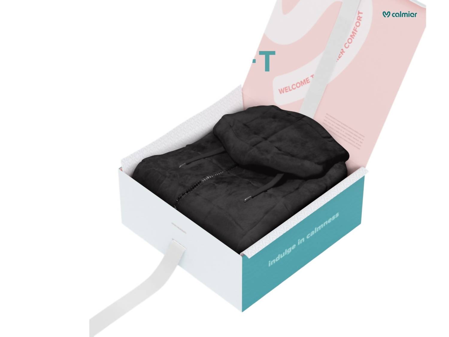 Calmier Unisex - Sensory Weighted Quilted Hoodie Jacket in black - women's top - view 5