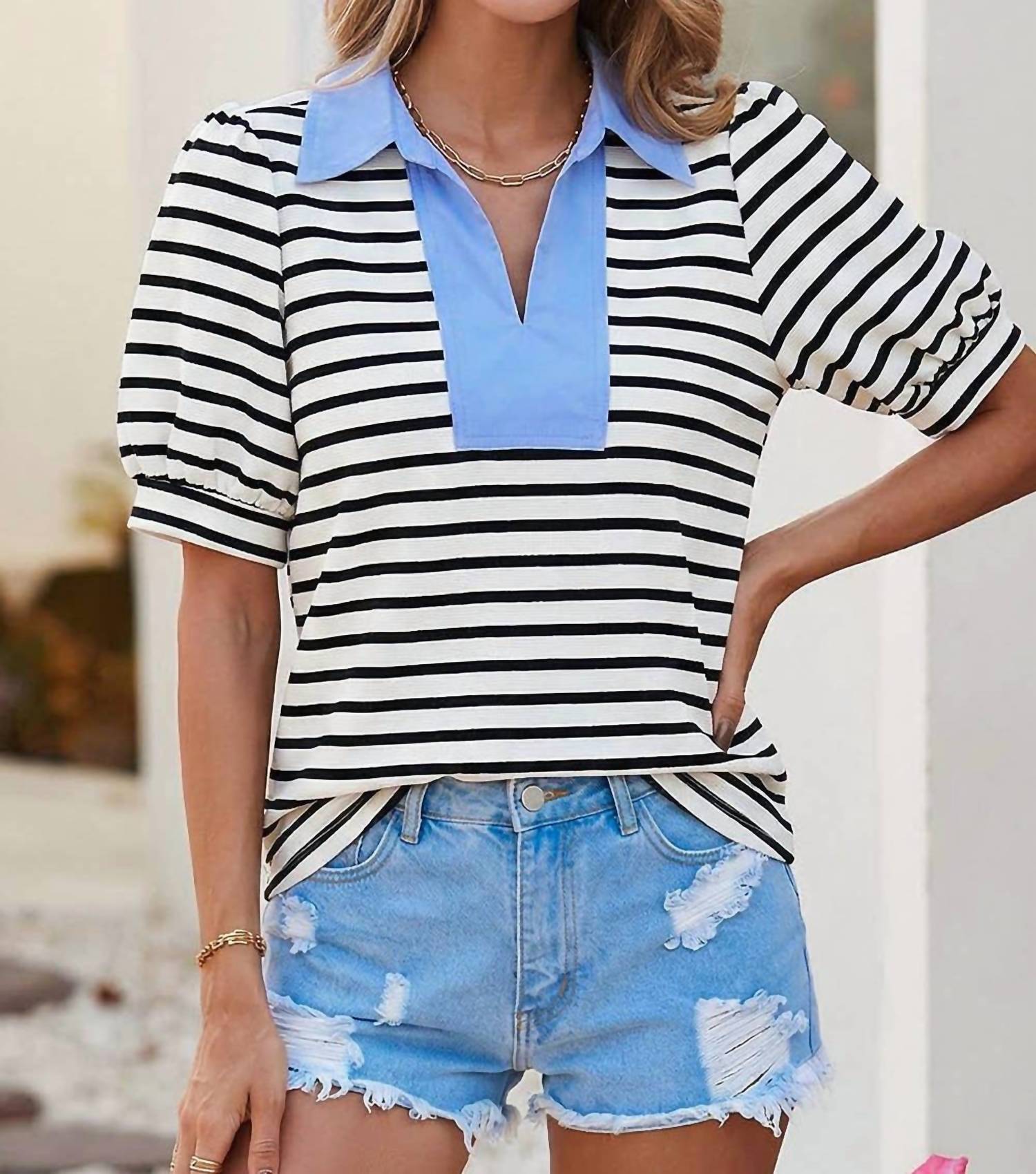 Little Daisy Closet - Barb V-neck Top