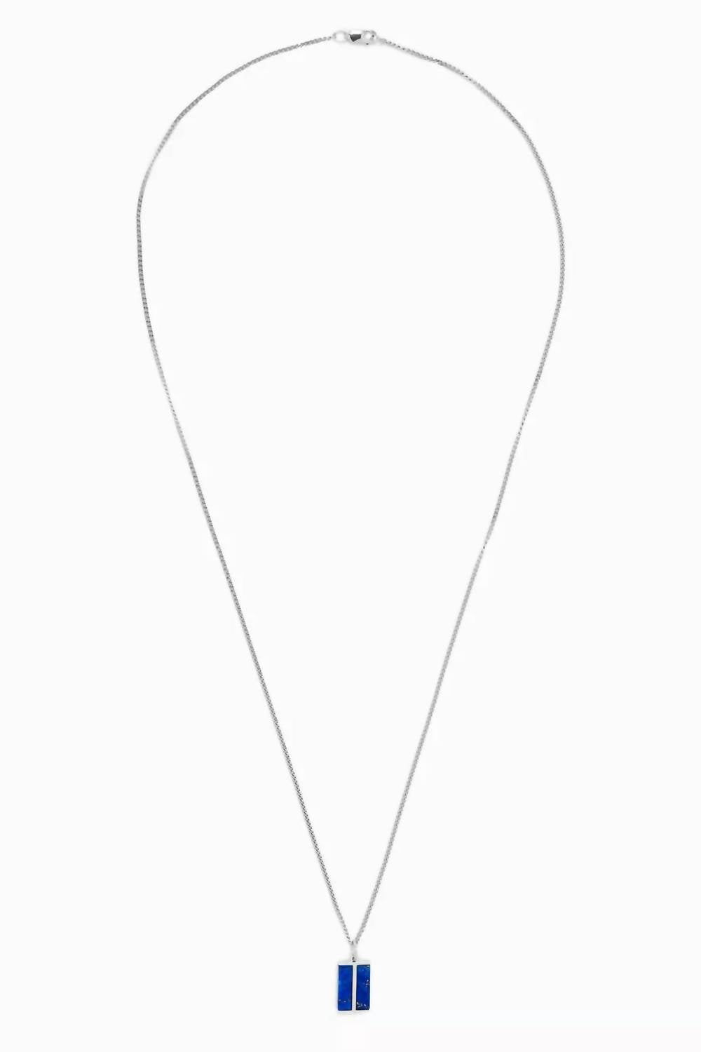 Miansai Men's Dou Lapis Pendant Necklaces in polished blue - men's jewelry