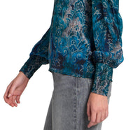 Apny - Puff Shoulder Button Front Top