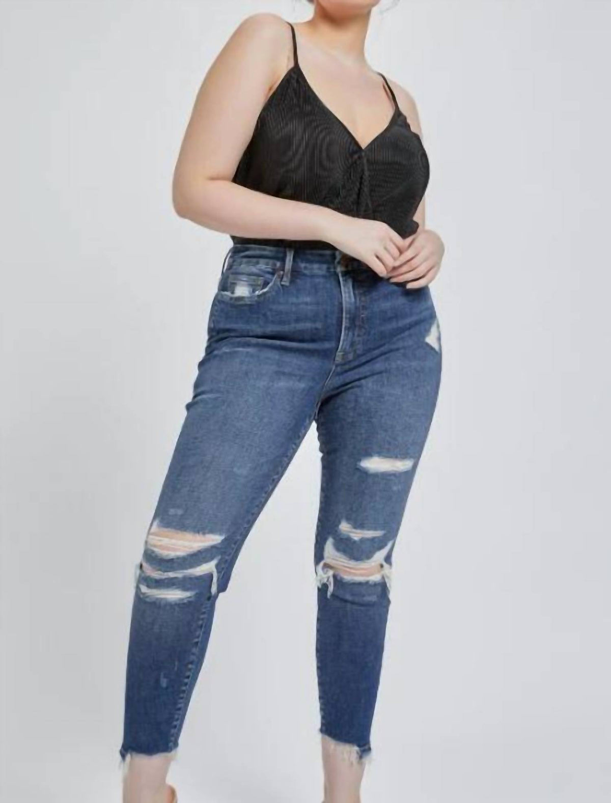 Mica Denim - High Rise Ankle Skinny Jeans - Plus