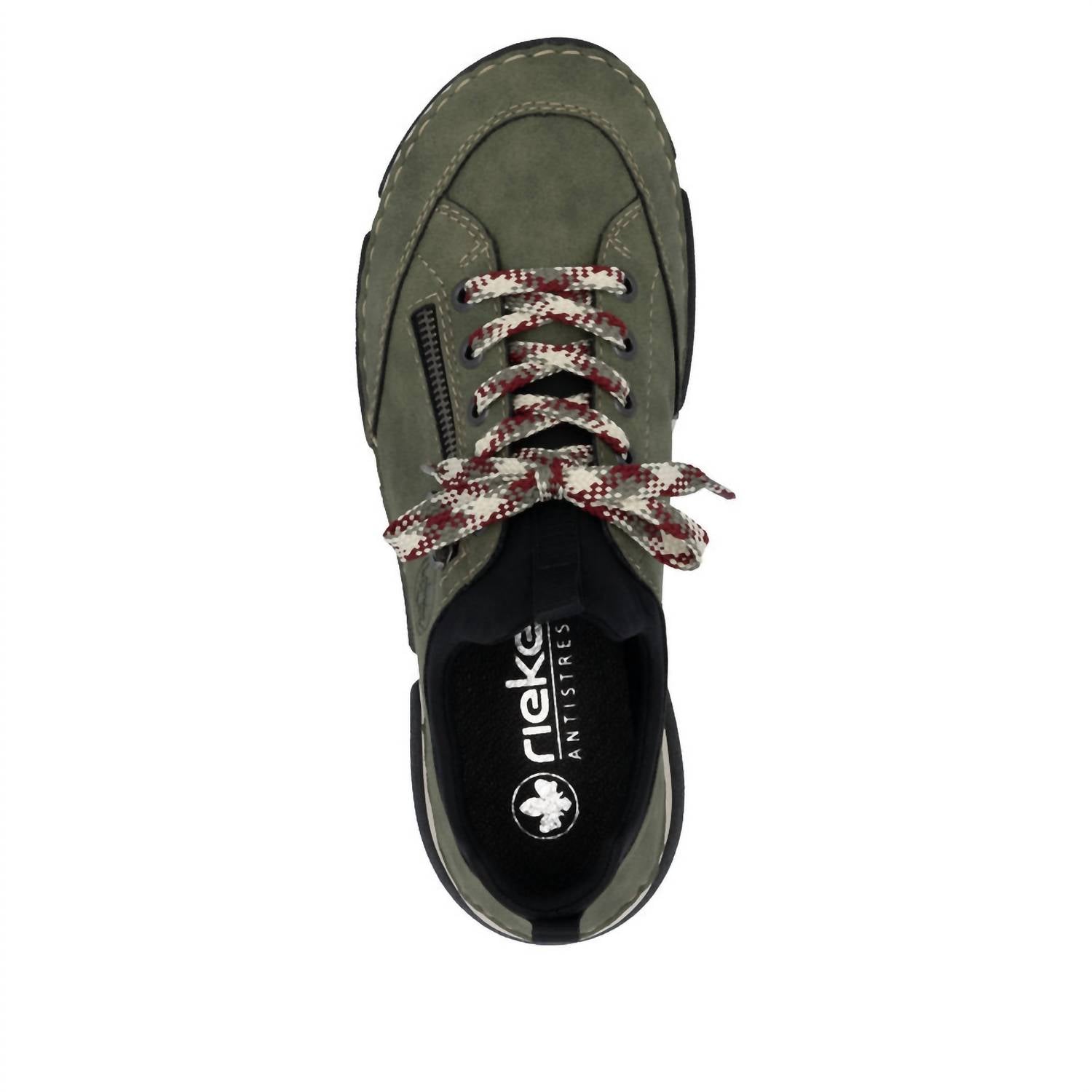 RIEKER Women's Flexible Shoes in green combination - women's sneaker - alternate view