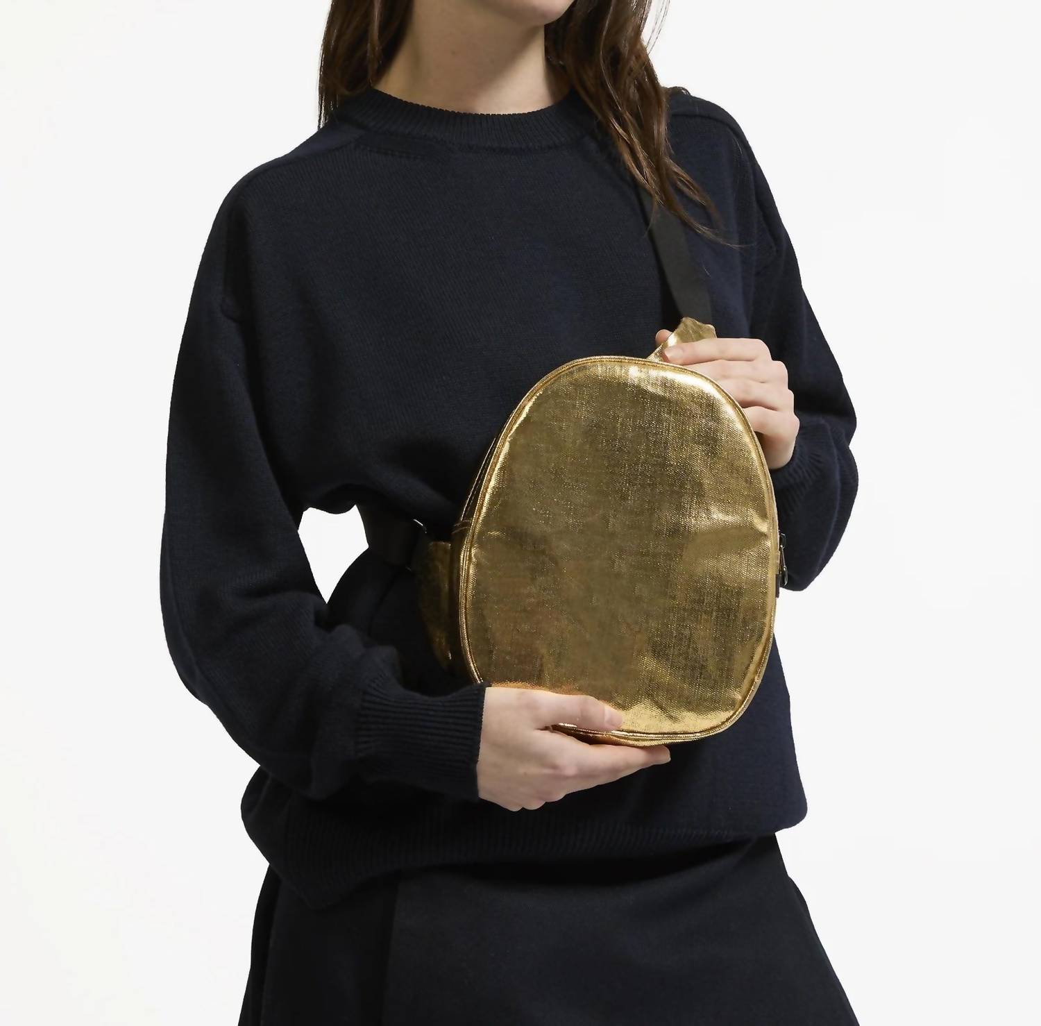 Jack Gomme Women's Kangaroo Asymmetrical Bag in gold - women's bag - alternate view