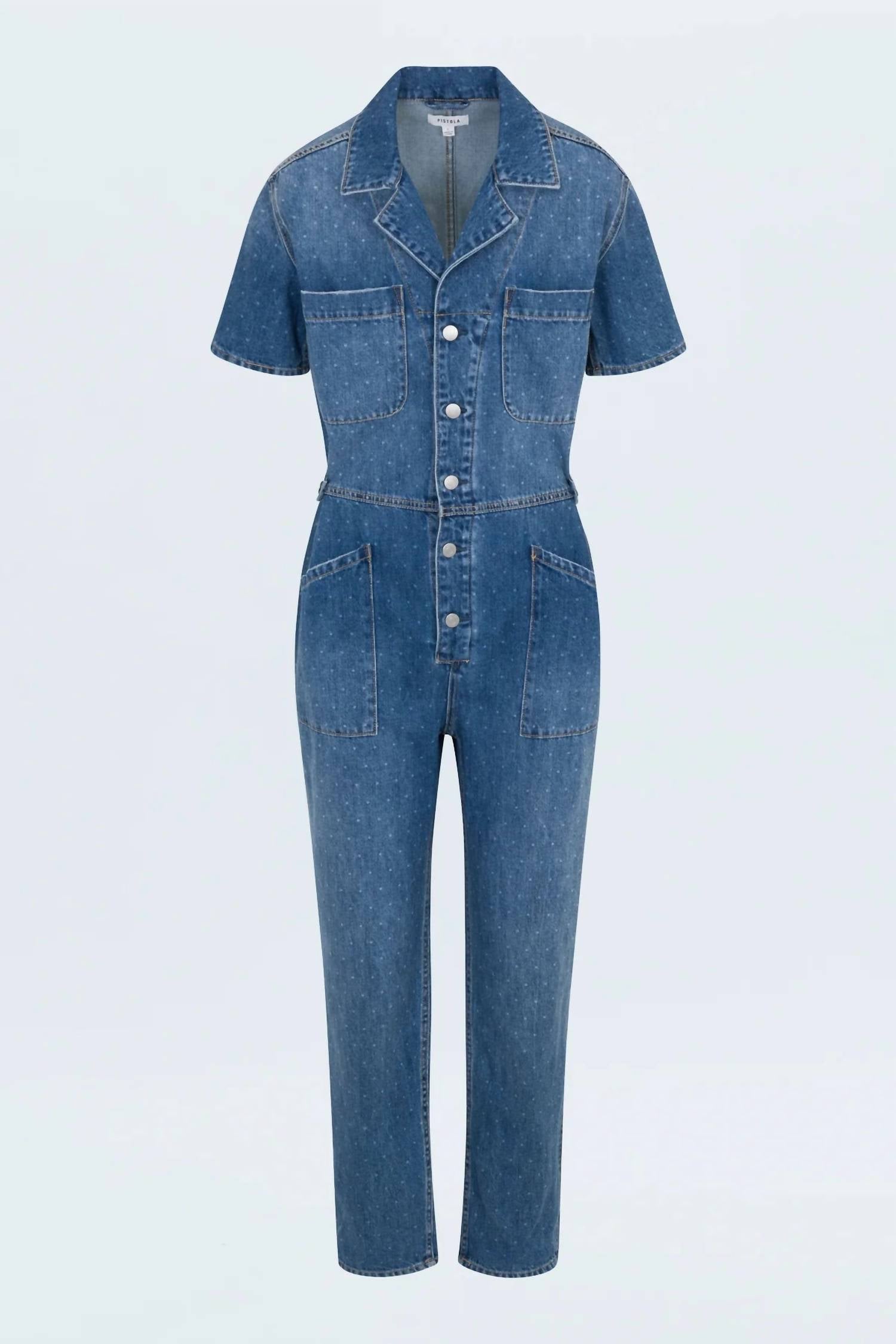 PISTOLA Grover Fieldsuit Utopia Dot Jumpsuit in blue - women's pants - view 7