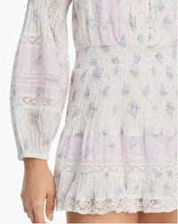 LoveShackFancy Winfrey Lace Mini Dress in lilac vanilla - women's dress - alternate view
