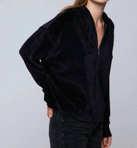 Majestic Filatures - Velour Zip Front Hoodie