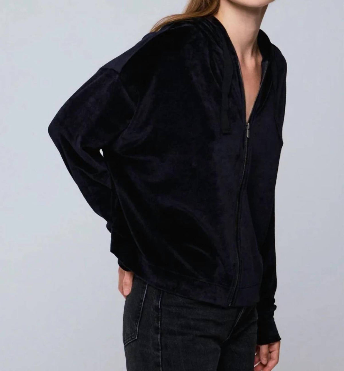 Majestic Filatures - Velour Zip Front Hoodie