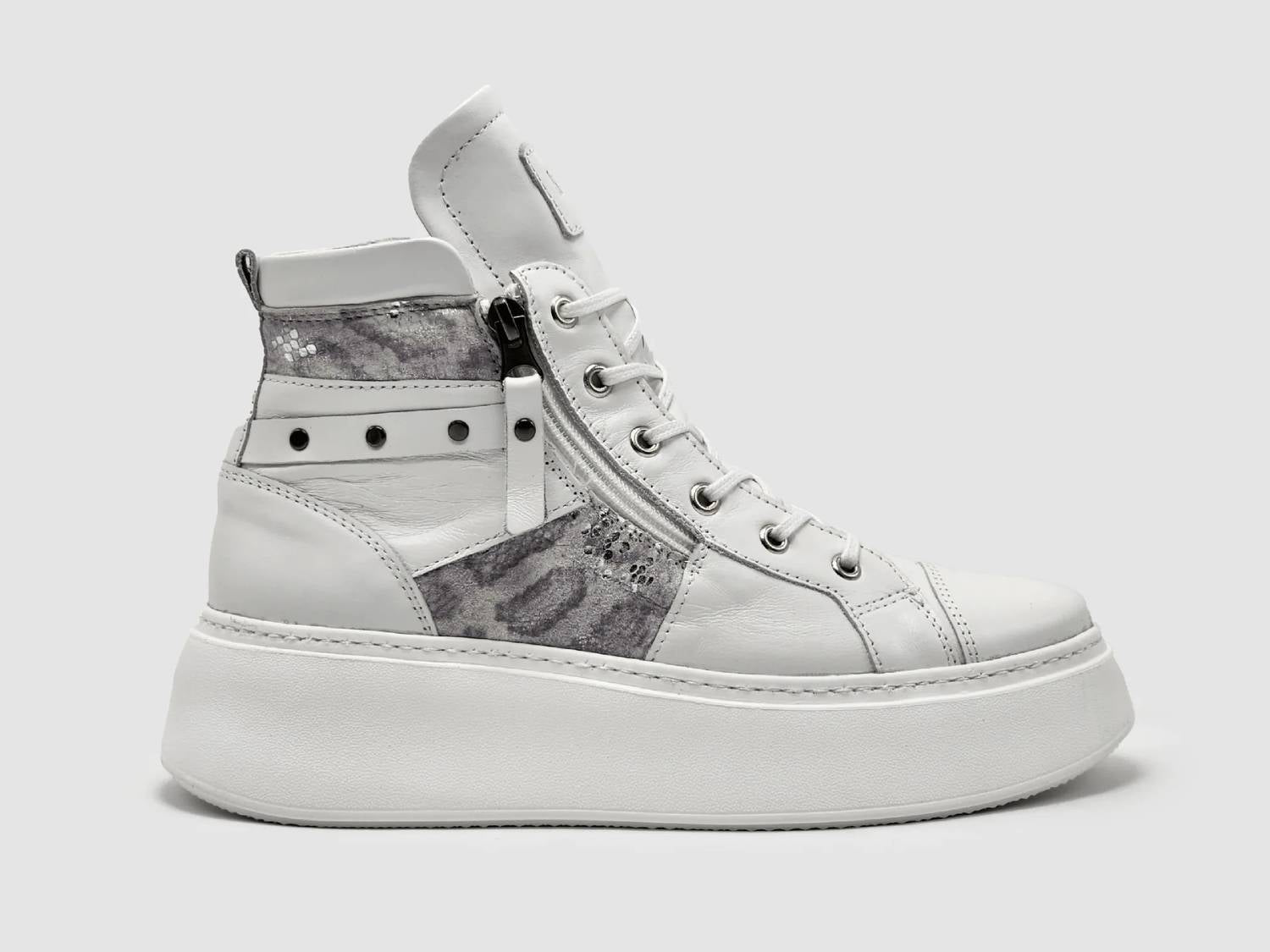 Kcr Group - Women's Tall Zip-up Leather Sneakers