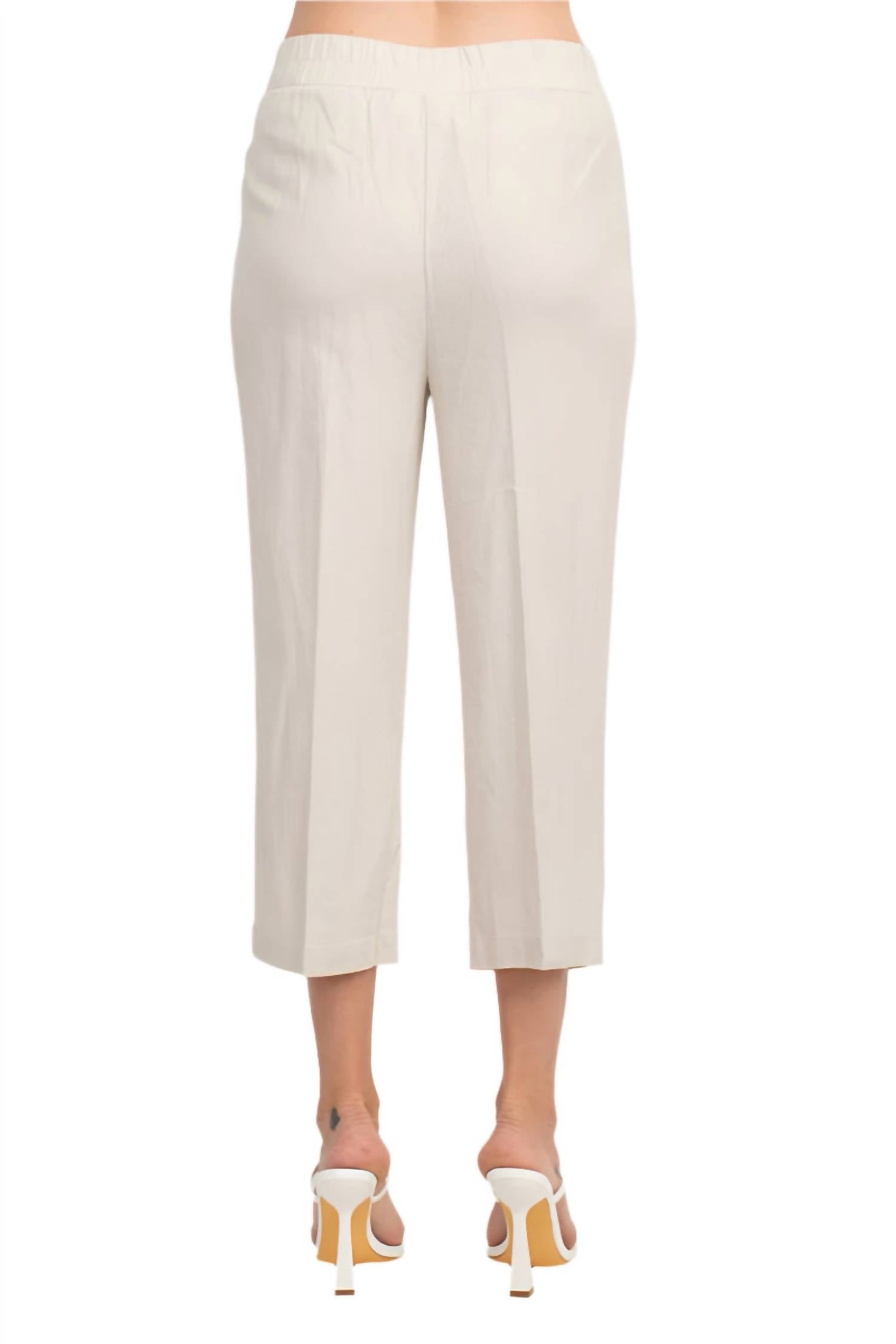 Land'N Sea - Women's Waist Slit Bottom Linen Gaucho Pant