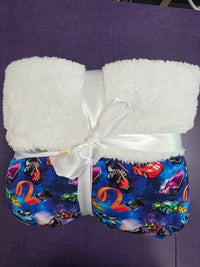Charlies Project Fast Cars Plush Bamboo Blanket in multi - item