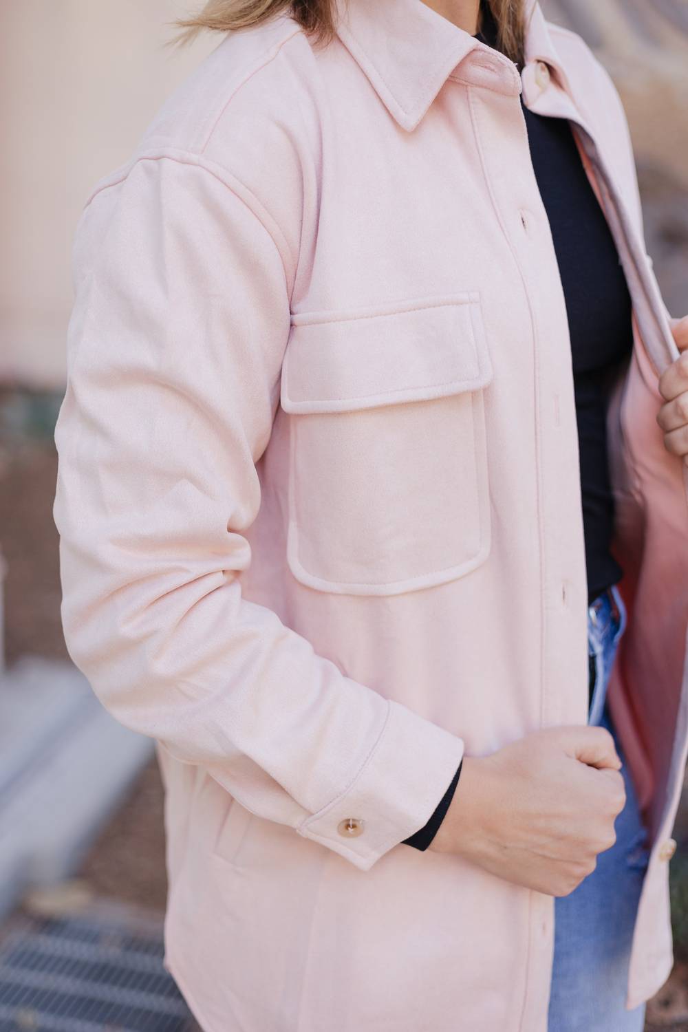 Allie Rose - Chelsea Button Front Shacket
