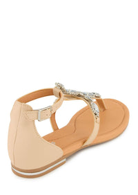 Andrea Women's Jewel Embellished Sandal in bone - women's sandal - detail view