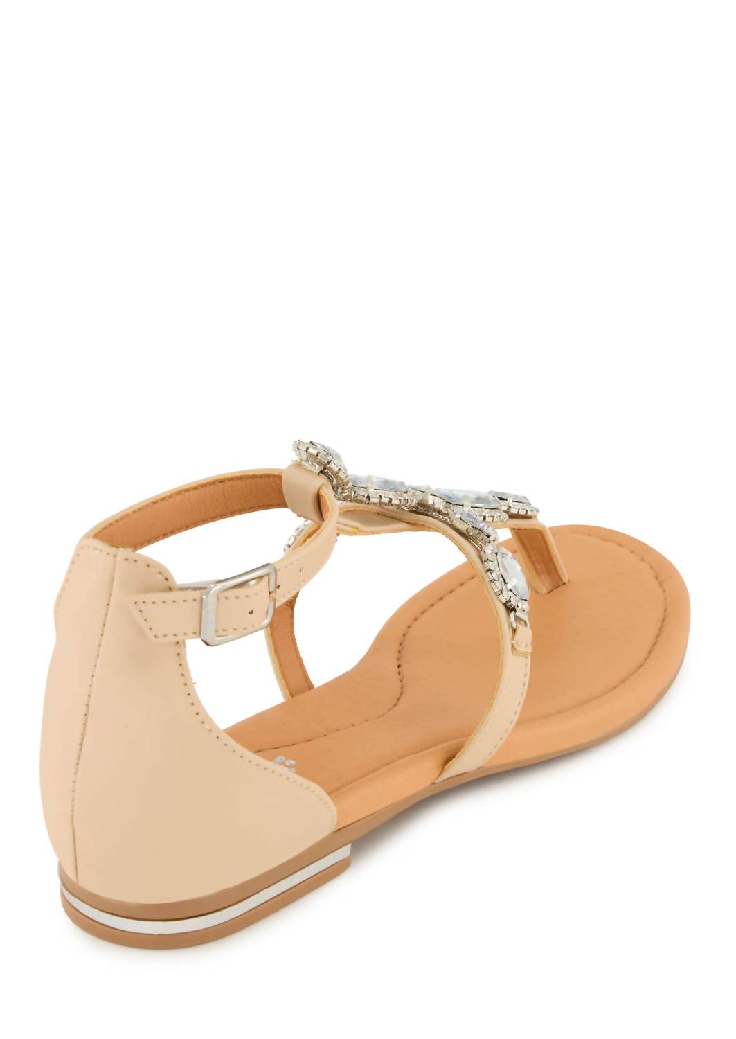 Andrea Women's Jewel Embellished Sandal in bone - women's sandal - detail view