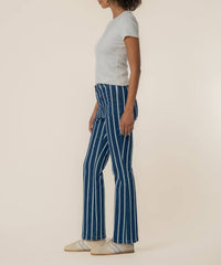 KUT FROM THE KLOTH Kelsey High Rise Ankle Flare Jean in indigo white - women's jeans - detail view