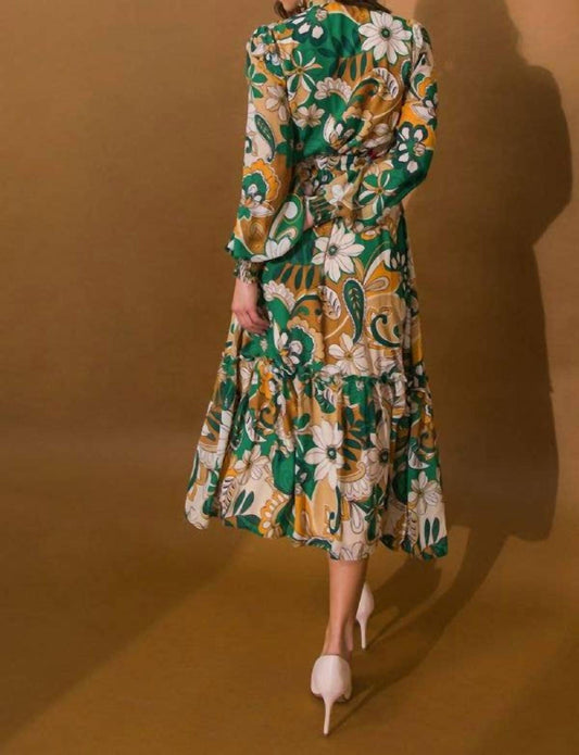 Flying Tomato - Floral Printed Woven Midi Dress