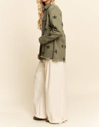 Davi & Dani - Star Printed Baby Doll Shacket