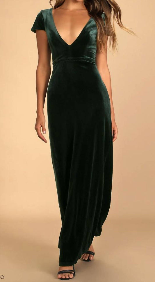Lulu - Feeling Flawless Velvet V-neck Maxi Dress