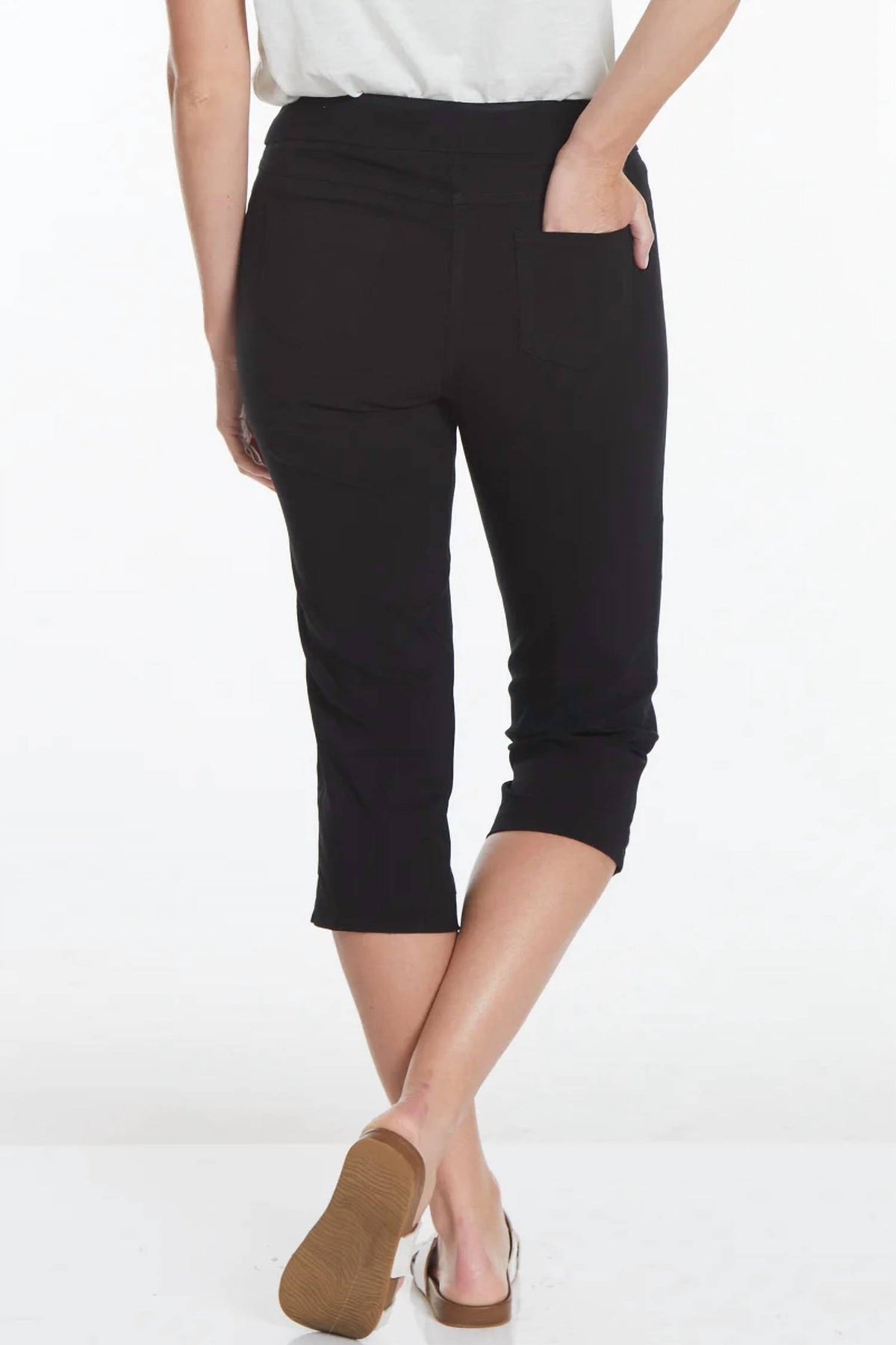 Multiples - Pull On Capri Pants With Back Pockets