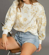 Umgee - Floral Crew Sweatshirt