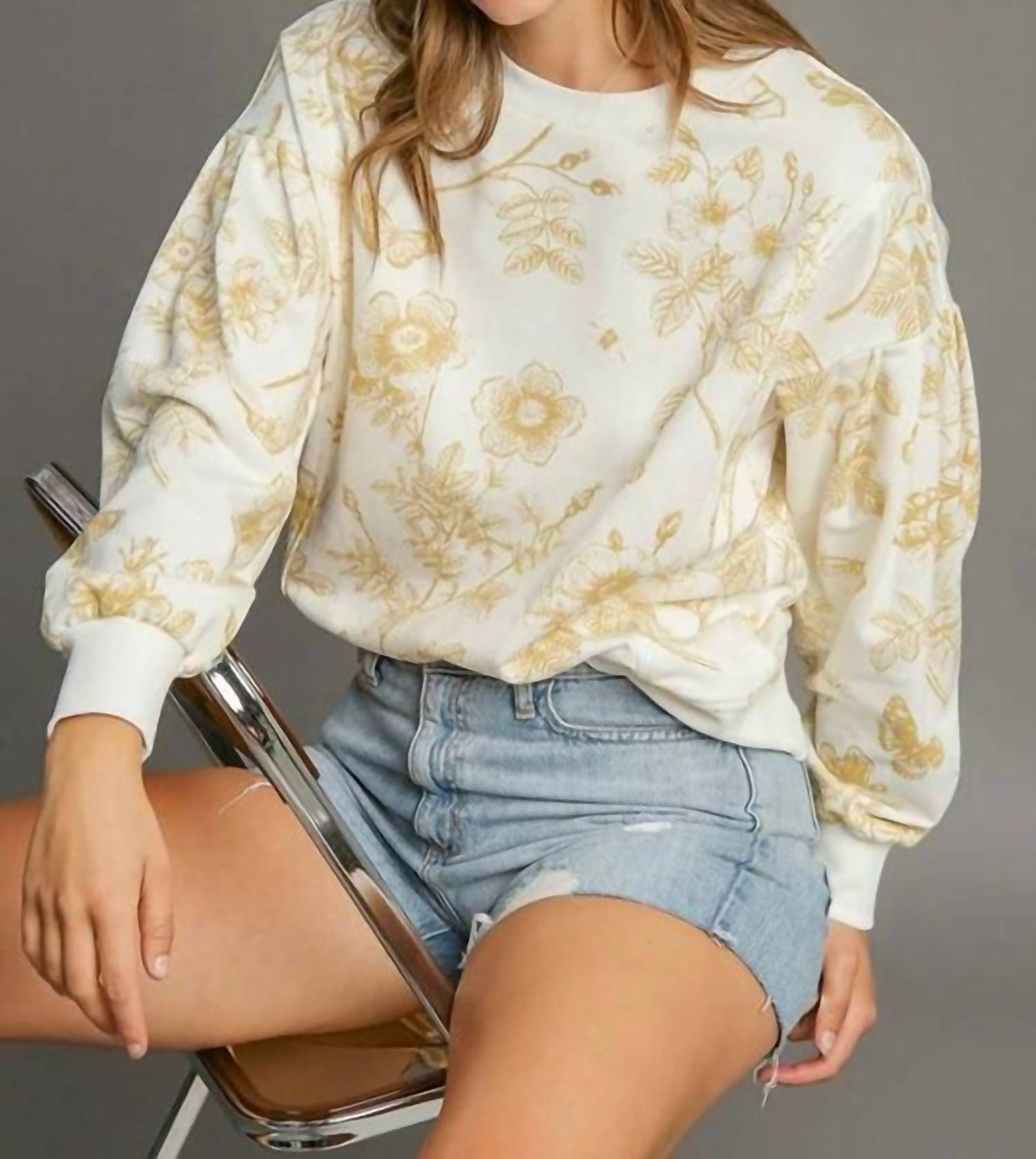 Umgee - Floral Crew Sweatshirt