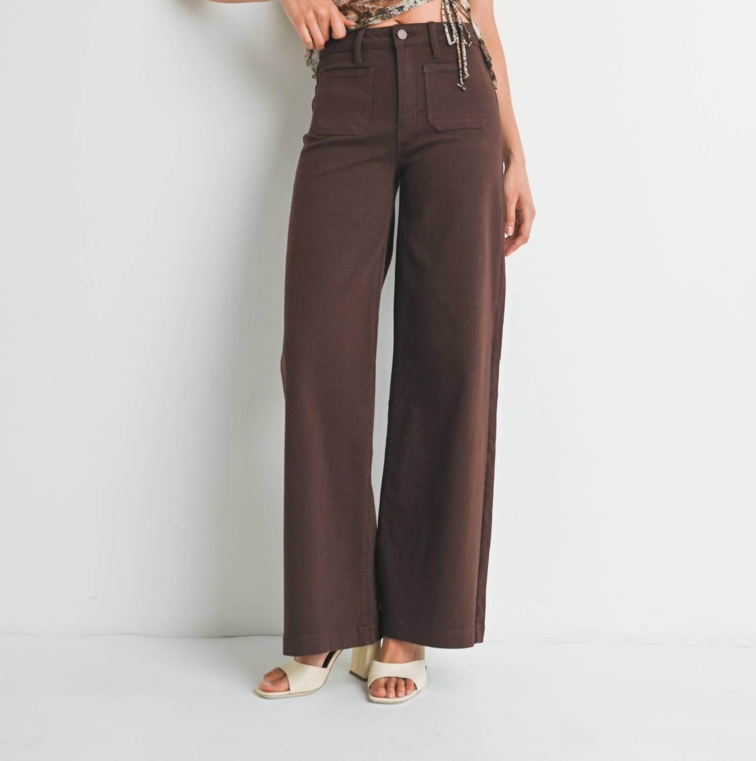 Jbd. - High Rise Mini Patch Pocket Wide Leg Jean