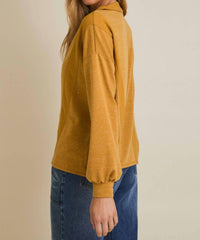Gilli - Half Zip Reverse Fabric Top