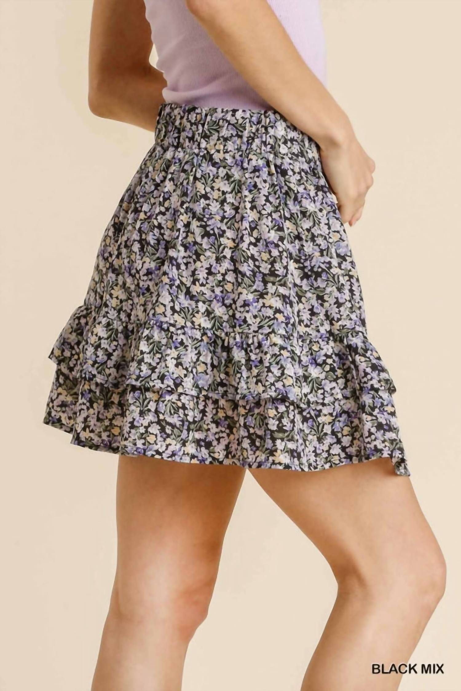 Umgee - Fun And Flouncy Floral Skirt