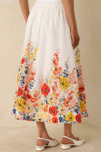 Entro - Floral Button Up Top With Skirt Set