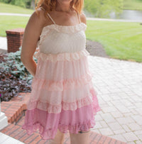 Madelyn Delight Swiss Dot Mini Dress in pink - women's dress