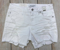 Judy Blue Women's Distressed With Lace Patch Shorts in white - women's shorts