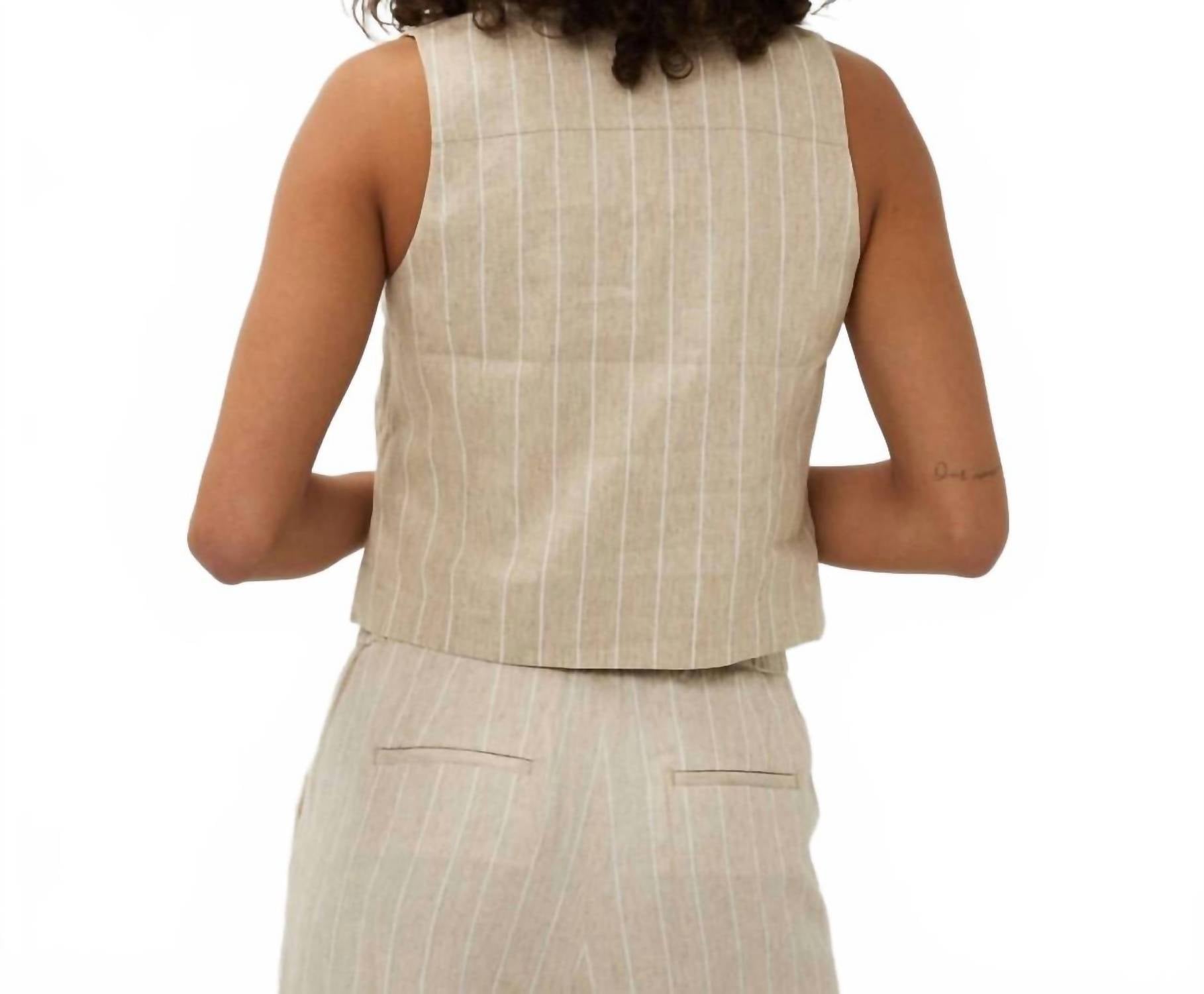Esqualo - Gilet Linen Stripe Vest