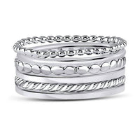 Allyanna Gifts - Women's Sterling Silver 6 Bands Stackable Set Ring