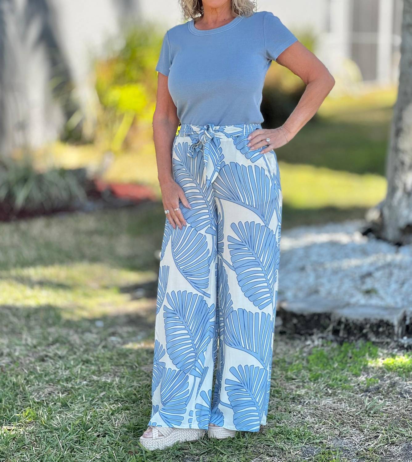Charlie B - Printed Wide Leg Pants