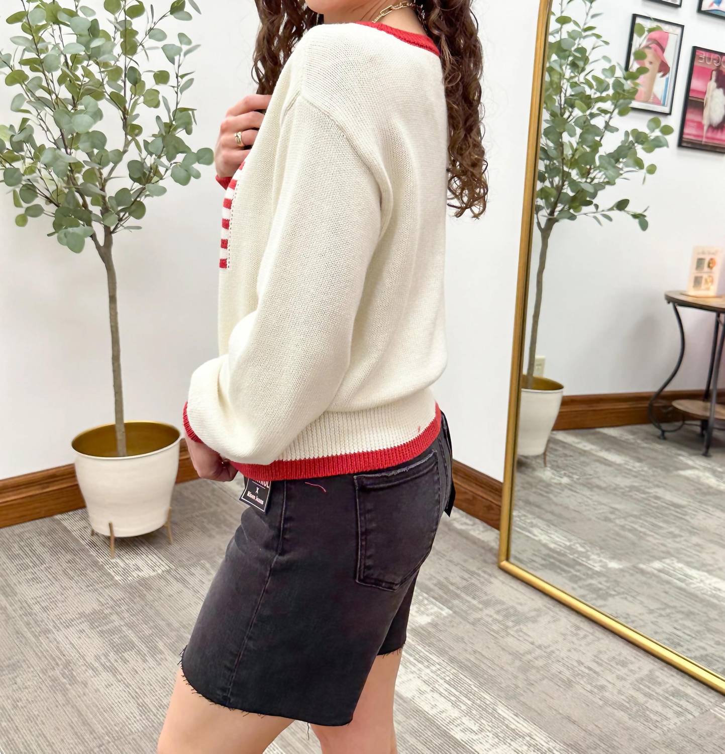 Blu Pepper - Long-Sleeve American Flag Sweater