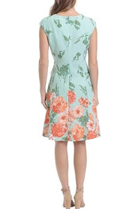 London Times - Floral Print Fit & Flare Dress