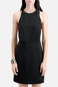 THE KOOPLES Backless Crepe Star Dress in bla01 - women's dress