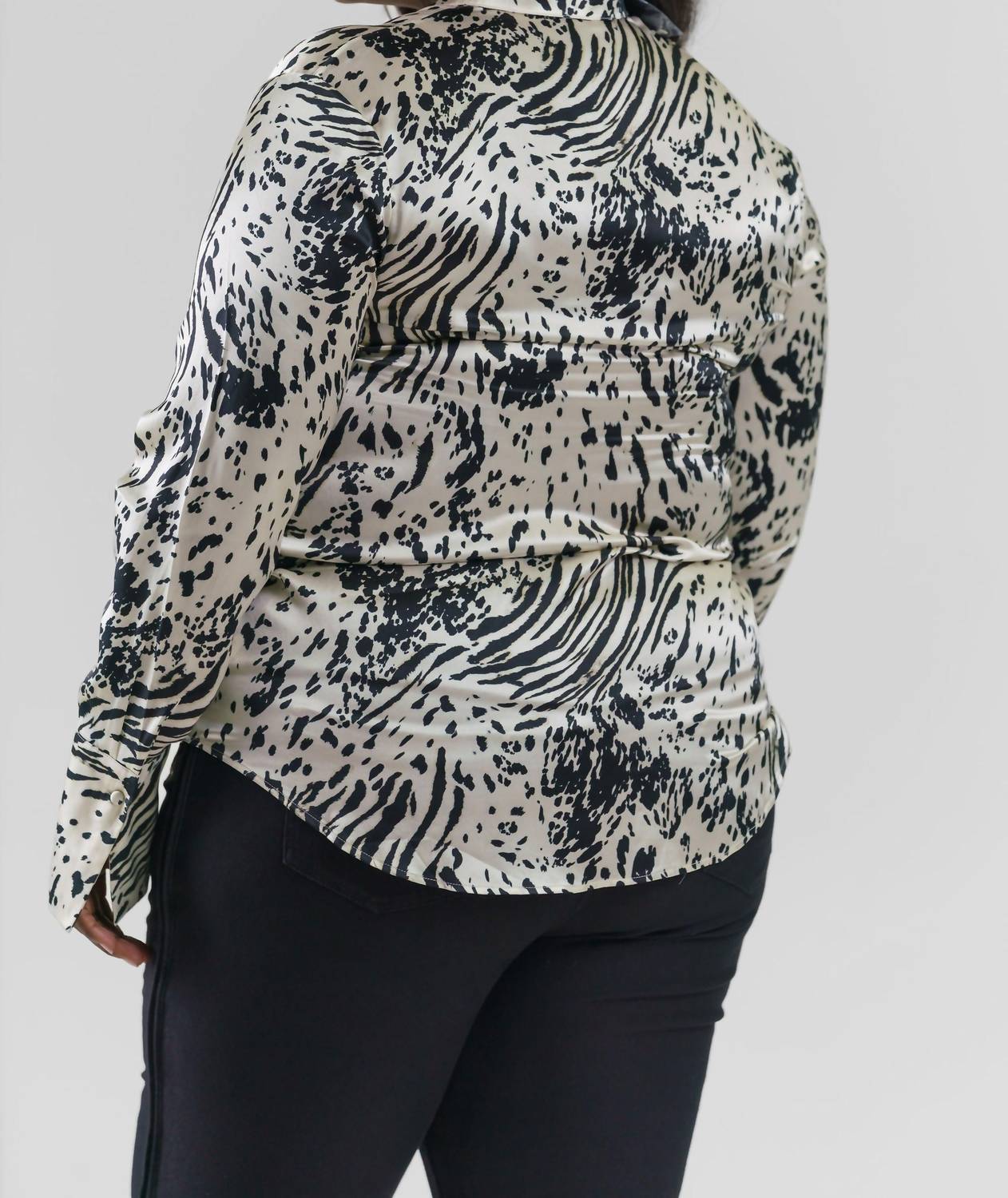 Catherine Gee - Daria French Cuff Silk Blouse - Plus